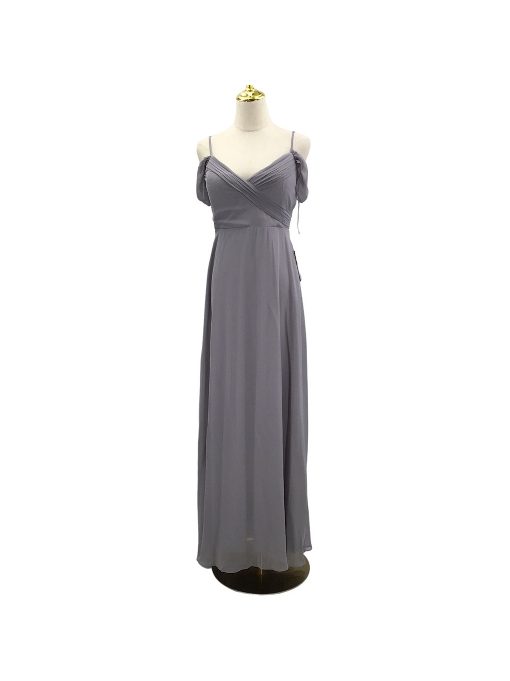 BIRDY GREY Sz S gray silver Spence V-Neck Bridesmaid Maxi Dress NWT  0b9